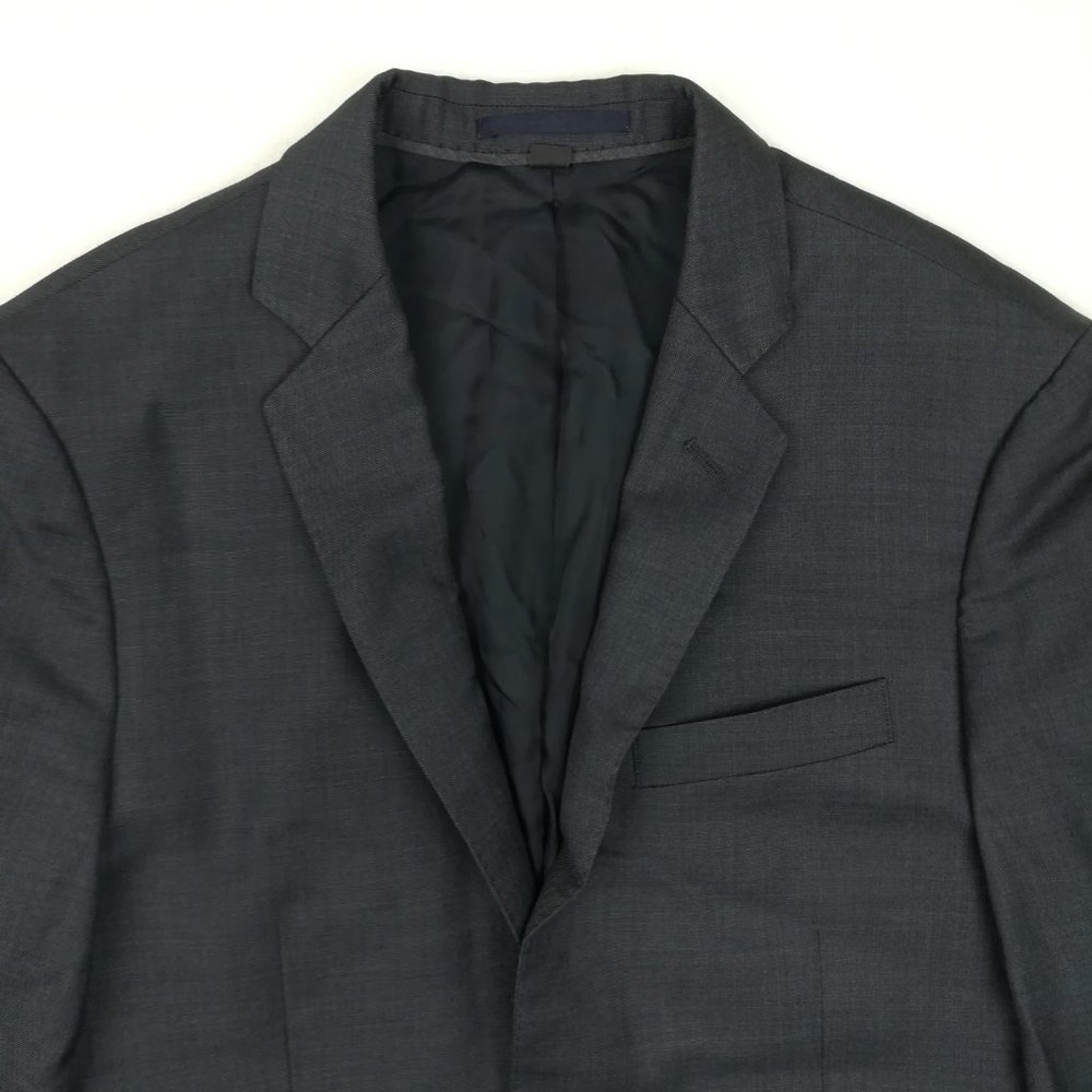 J Crew 36S Ludlow Slim Fit Italian Wool Sharkskin Blue Sport Coat Suit Jacket - Picture 2 of 10